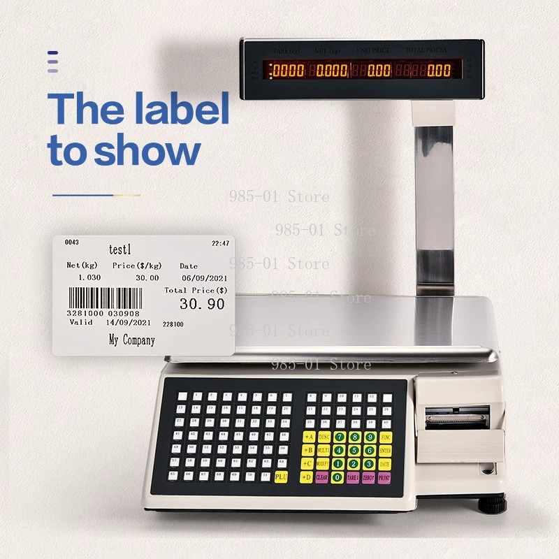 ميزان إلكتروني مع طابعة ملصقات - مراجعة Commercial Label Printing Machine وسعره